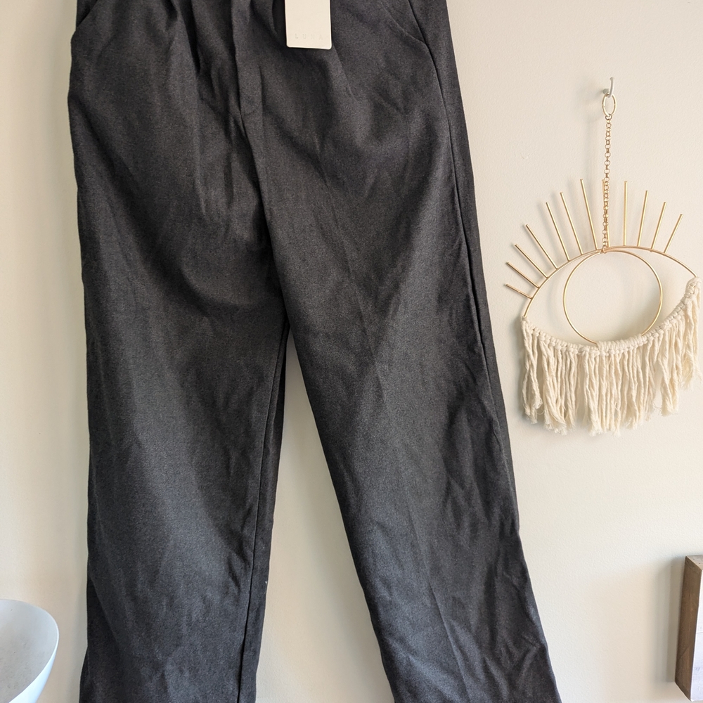 BNWT High Waist Wide Leg Charcoal Dress Pants For Women